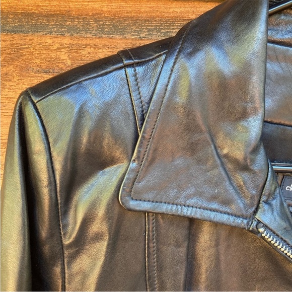Vakko Elements Designer Vintage Black Leather Jacket - Picture 8 of 14